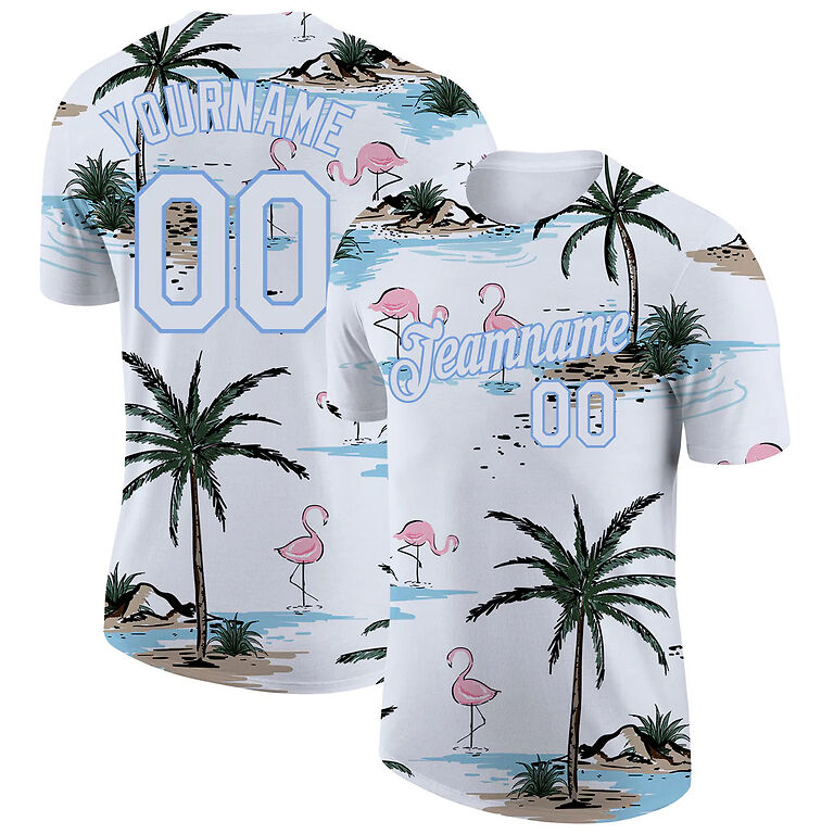 Palm Tree Baseball Beech Jersey White Tee Shirt Cheap