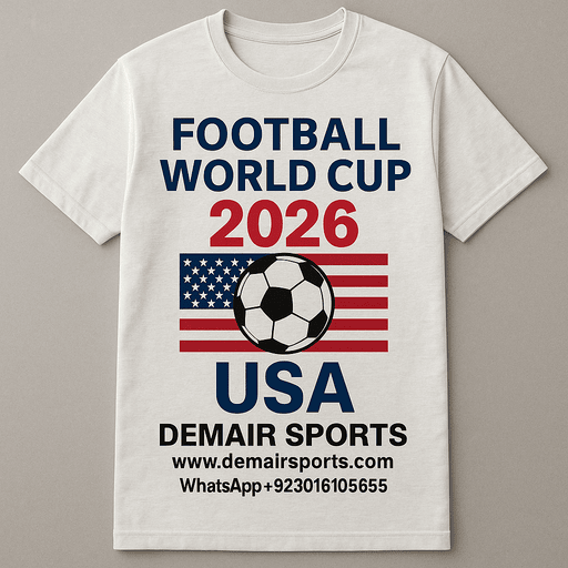 Custom World 2026 promotional t-shirts with logo printing USA CANADA MAXICO 2026
