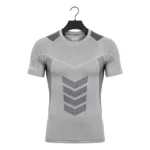 Custom Light Gray Compression Gym T-Shirt Manufacturer Pakistan - DEMAIR SPORTS