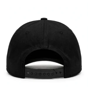 Custom Embroidered Baseball Cap Black Cotton 6 Panel Hat