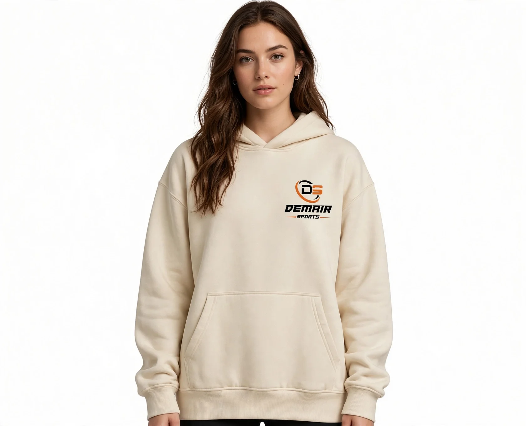 beige hoodie Custom No Drawstring Pump Cover Hoodie - Private Label | DEMAIR SPORTS