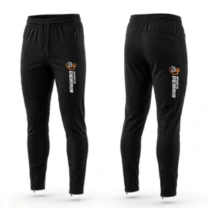 Custom Men's Black Gym Workout Trousers with Ankle Zip - Performance Joggers by DEMAIR SPORTS