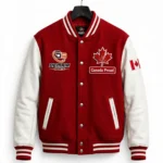 Custom Canada Varsity Jacket with Melton Wool and Leather Sleeves