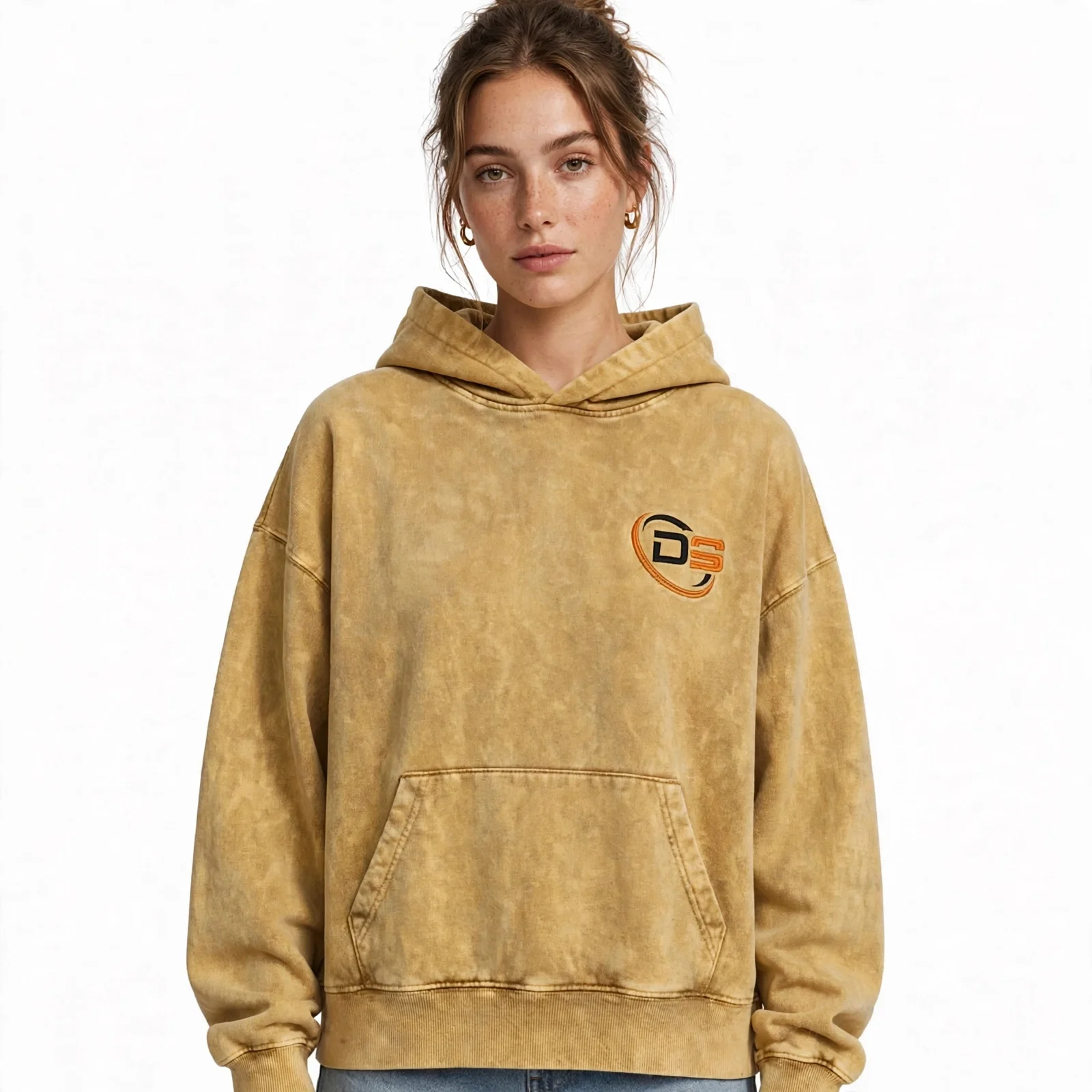 Vintage Washed Hoodie custom-gold-vintage-washed-boxy-hoodie-private-label-demair-sports