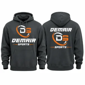 Custom 450GSM heavyweight vintage hoodie front view - retro oversized cotton streetwear hoodie by DEMAIR SPORTS
