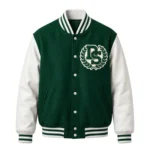 Custom Green Wool Varsity Jacket Manufacturer White Leather Sleeves 89 | DEMAIR SPORTS