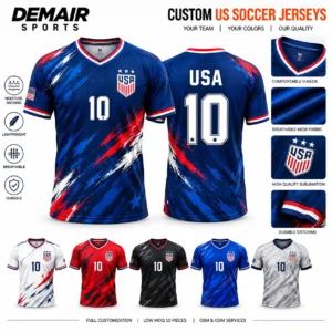 Custom Sublimated US Soccer Jerseys Manufacturer | Low MOQ 10 Pieces | DEMAIR SPORTS