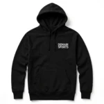 Private label MMA hoodie front view with DEMAIR SPORTS embroidered logo - custom MMA hoodie manufacturer Sialkot Pakistan