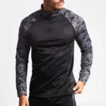 Private Label Dry-Fit Long Sleeve Athletic T-Shirts Manufacturer Pakistan - Front View - DEMAIR SPORTS