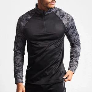 Private Label Dry-Fit Long Sleeve Athletic T-Shirts Manufacturer Pakistan - Front View - DEMAIR SPORTS