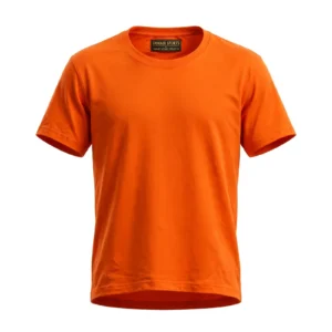 Wholesale orange blank crew neck t-shirts manufacturer in Sialkot | DEMAIR SPORTS