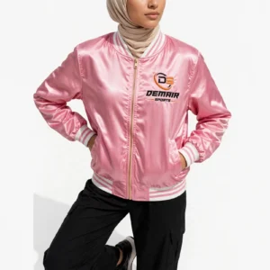 custom women bomber jacket wholesale pink varsity