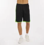 Private Label Black Athletic Shorts Neon Green Trim Manufacturer Pakistan MOQ 10 Custom Logo DEMAIR SPORTS Sialkot