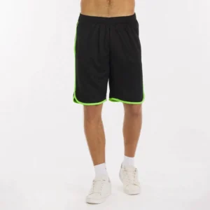 Private Label Black Athletic Shorts Neon Green Trim Manufacturer Pakistan MOQ 10 Custom Logo DEMAIR SPORTS Sialkot